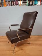 Vintage jaren 70 fauteuil chroom skai design relax stoel, Huis en Inrichting, Fauteuils, Gebruikt, Minder dan 75 cm, ..., Metaal