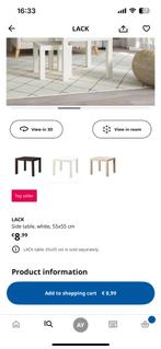Ikea lack table side tables coffee tables White, Ophalen, 50 tot 100 cm, Vierkant, 50 tot 100 cm