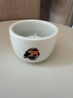 Nieuwe witte porseleinen waxinelichthouder roodborst S, Ophalen of Verzenden, Zo goed als nieuw, Overige materialen, Minder dan 25 cm
