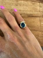14 karaats zegelring lagensteen met gravering, Sieraden, Tassen en Uiterlijk, Ringen, 20 of groter, Verzenden, Heer, Zo goed als nieuw