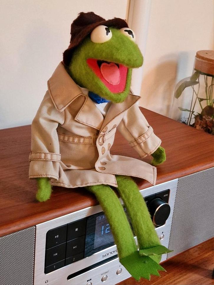 Kermit de kikker 1981 Fisher Price 857 Dress-Up pop Muppets, Verzamelen, Poppen, Zo goed als nieuw, Pop, Levensecht of Reborn