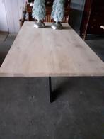 Massief eiken tafel 200x100x4  .NIEUW., Ophalen, 50 tot 100 cm, Vijf personen of meer, Eikenhout