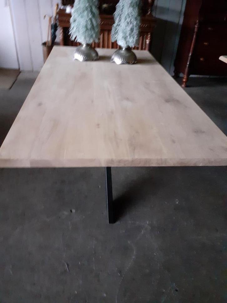 Massief eiken tafel 200x100x4  .NIEUW., Huis en Inrichting, Tafels | Eettafels, Nieuw, 50 tot 100 cm, 200 cm of meer, Vijf personen of meer