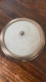 Plafonnière messing glas, Ophalen of Verzenden, Zo goed als nieuw, Glas
