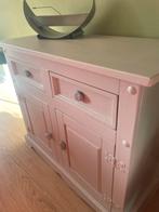 Ecru kastje met stenen handvatten / ook voor LP’s - Uniek!, Overige materialen, Gebruikt, Met lade(s), 25 tot 50 cm