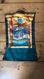 Tangka, Tibetaans, handgeschilderd op katoen en zijde., Antiek en Kunst, Antiek | Kleden en Textiel, Ophalen of Verzenden