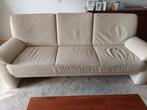 Leren bankstel 3 zitter + salontafel 1x1meter, Huis en Inrichting, Ophalen, Gebruikt, Driepersoons, Rechte bank