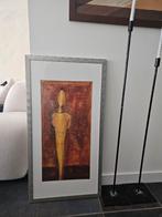 Abstracte Kunst Print met Zilveren Lijst, Ophalen of Verzenden