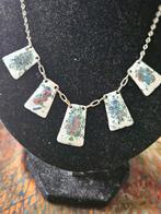 Vintage Ketting met Handgeschilderde Schelp, Gebruikt, Overige kleuren, Ophalen of Verzenden, Overige materialen