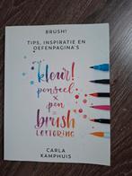 Boek Brush lettering, Boeken, Ophalen of Verzenden, Zo goed als nieuw, Overige onderwerpen, Carla Kamphuis