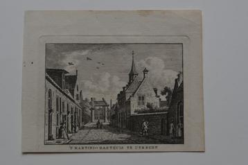 UTRECHT "t`MARTINI-GASTHUIS Mooie Kopergravure 1786-1992 GZ1 beschikbaar voor biedingen