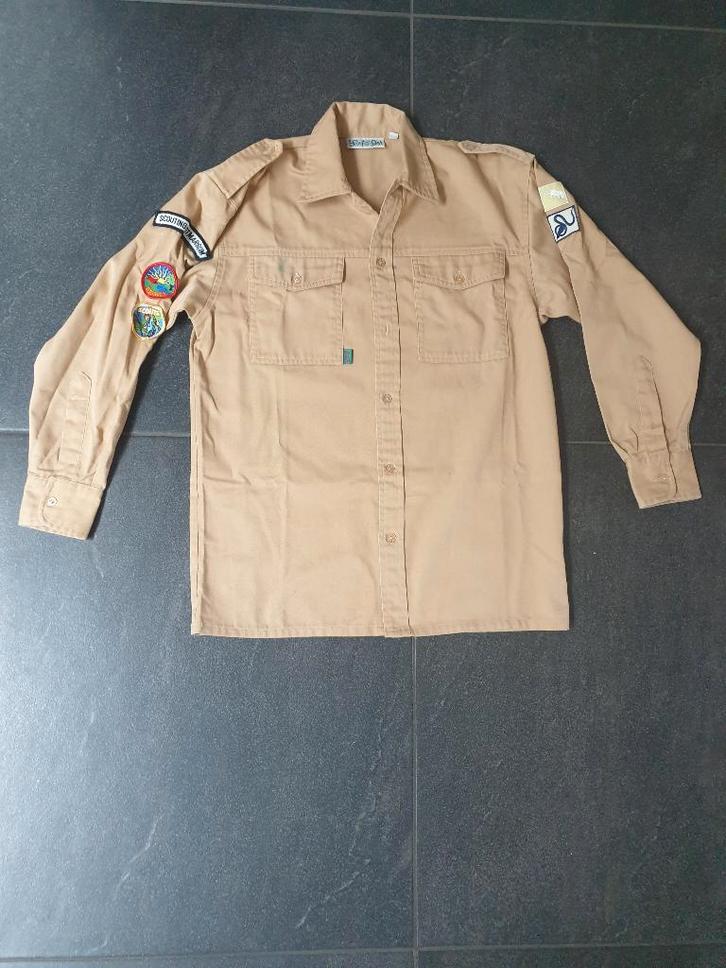 Beige scouting blouse 152 Scout Shop scoutingblouse, Verzamelen, Scouting, Gebruikt, Kleding, Ophalen of Verzenden