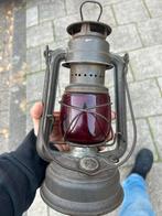 Antieke Petroleumlamp met Rood Glas, Antiek en Kunst, Antiek | Lampen, Ophalen