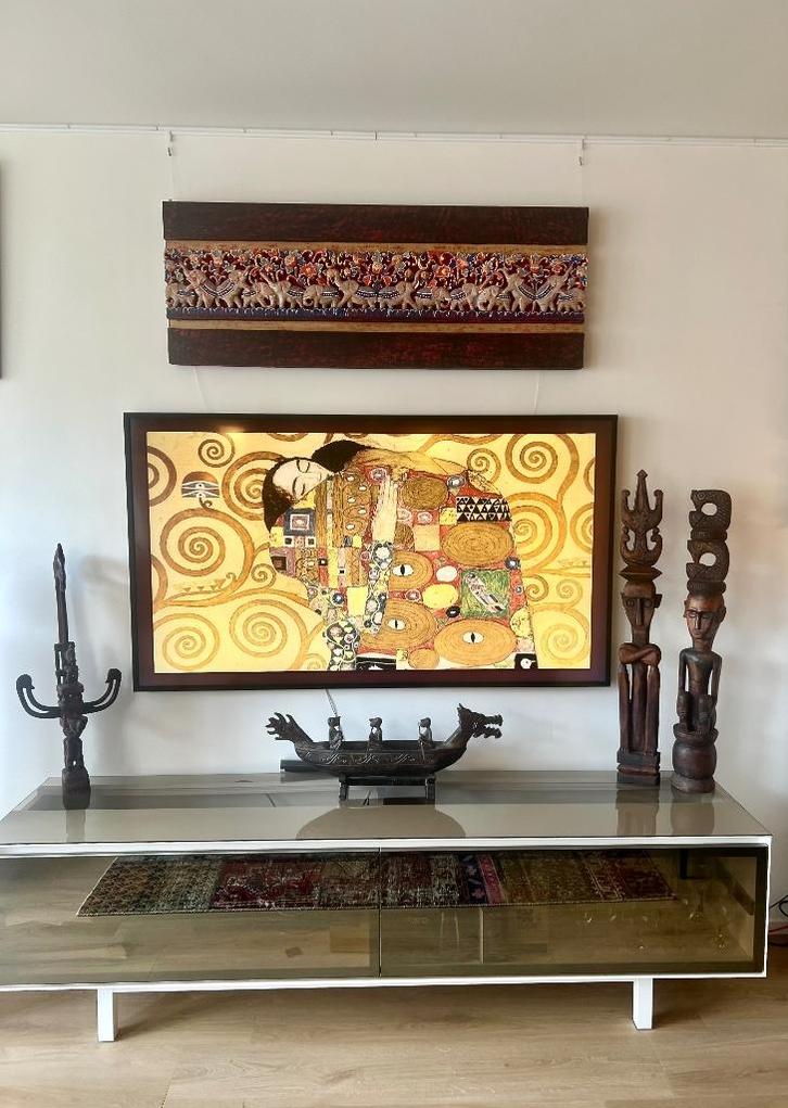 Java Houtsnijwerk Paneel Olifanten, Antiek en Kunst, Kunst | Beelden en Houtsnijwerken, Ophalen