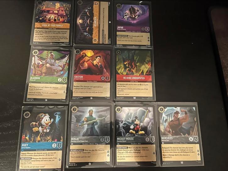 Lorcana fabled foils, Hobby en Vrije tijd, Verzamelkaartspellen | Overige, Zo goed als nieuw, Ophalen of Verzenden