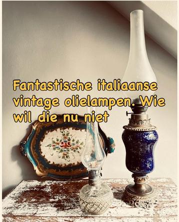 Vintage italiaanse olielampen beschikbaar voor biedingen