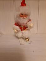 Vintage Kerstmannetje op Ski's - 15cm, Ophalen of Verzenden