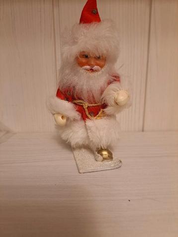 Vintage Kerstmannetje op Ski's - 15cm beschikbaar voor biedingen