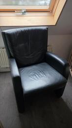 2 stuks Kalfsleren Fauteuils, Ophalen, Gebruikt, 50 tot 75 cm, Leer