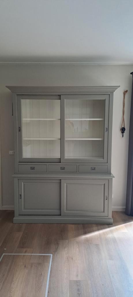 Grijze buffetkast, Huis en Inrichting, Kasten | Buffetkasten, Gebruikt, 200 cm of meer, 50 tot 75 cm, Ophalen