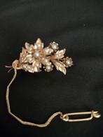 Vintage 14 karaat Gouden Broche met echte Parels 5 gram, 4 tot 7 cm, Gebruikt, Ophalen of Verzenden, Met parel