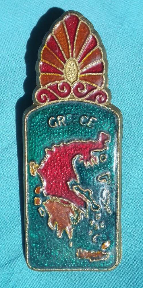 GRIEKSE EMAILLE PAPIER HOUDER KLEM PAPERCLIP KAART KLEDERDR., Antiek en Kunst, Curiosa en Brocante, Verzenden