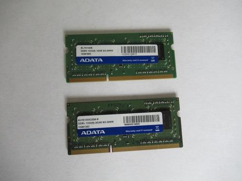 GEHEUGEN ADATA DDR3 1 EN 2 Gb / X8 SO-DIMM, Computers en Software, RAM geheugen, Gebruikt, Laptop, DDR3, Verzenden