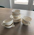 6 soepkommen met schotel cremekleurig, Ophalen, Zo goed als nieuw, Kom(men), Overige stijlen