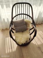 Vintage Manou Rotan stoel; ZGAN, Huis en Inrichting, Ophalen, Zo goed als nieuw, Bruin, Eén