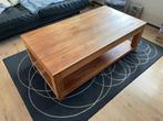 Teak houten salontafel 130x70cm met 2 laden, 50 tot 100 cm, Minder dan 50 cm, 100 tot 150 cm, Teakhout
