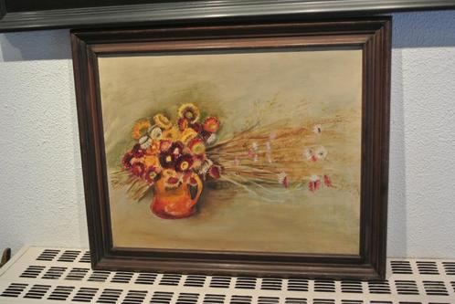 Gesign. Kleurrijk Bloemstilleven van Veldboeket Herfstkleur, Antiek en Kunst, Kunst | Schilderijen | Klassiek, Ophalen of Verzenden