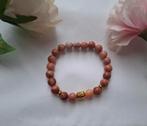 Armband met buddha boeddha goud roze natuursteenkraal koraal, Overige materialen, Overige kleuren, Nieuw, Ophalen of Verzenden