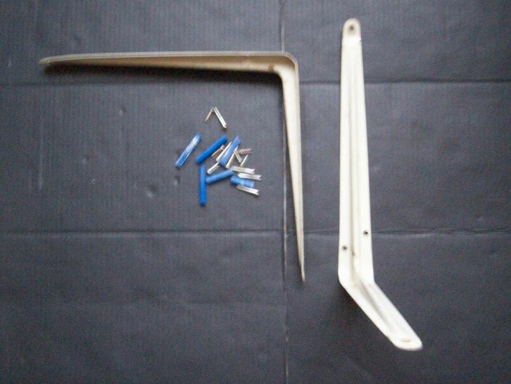 2x PLANKDRAGER metaal Gelakt 35 x30 cm.grijs 2 Plankdragers, Huis en Inrichting, Woonaccessoires | Wandplanken en Boekenplanken