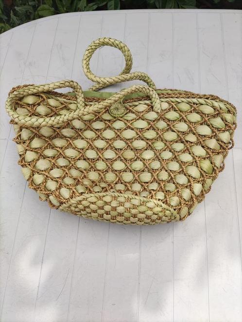 Lime groen gevlochten schoudertas, Sieraden, Tassen en Uiterlijk, Tassen | Schoudertassen, Zo goed als nieuw, Overige merken, Groen