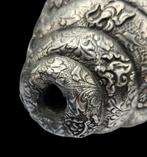 Grote Antiek Zilveren Tibetaans Shankha Hoorn, Antiek en Kunst, Verzenden, Zilver