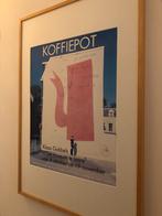 Poster Rode Koffiekan gesigneerd Klaas Gubbels muur Nijmegen, Ophalen