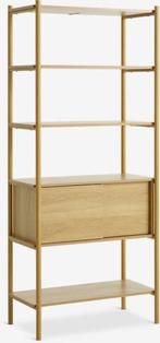 Jysk Lindved Wandrek Boekenkast, Ophalen, Met deur(en), Eikenhout, 50 tot 100 cm