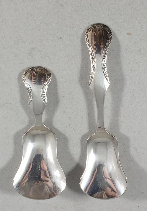 Zilveren suikerschep en theeschep Biedermeier antiek 835 zil, Antiek en Kunst, Antiek | Goud en Zilver, Zilver, Ophalen of Verzenden