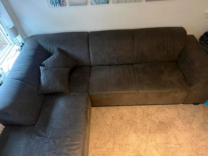 Nette Leen Bakker Hoekbank Antraciet (Links) - 4 jaar oud, Huis en Inrichting, Banken | Bankstellen, Zo goed als nieuw, Hoekbank