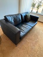 Lederen bank zwart 180 cm breed, Ophalen, 150 tot 200 cm, Tweepersoons, 75 tot 100 cm