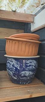 Te koop bloempotten, Tuin en Terras, Bloempotten, Gebruikt, Tuin, Rond, Minder dan 40 cm