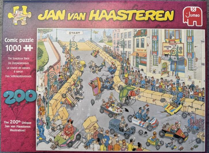 Jan van Haasteren  De Zeekistenrace, Hobby en Vrije tijd, Denksport en Puzzels, Zo goed als nieuw, Legpuzzel, 500 t/m 1500 stukjes