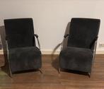 Twee fauteuils antraciet, Ophalen, Modern design, Gebruikt, 75 tot 100 cm
