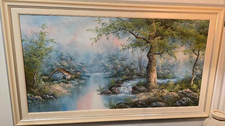 Olieschilderij Irene Cafieri - Landschap 132 x 80 cm, Antiek en Kunst, Kunst | Schilderijen | Klassiek, Ophalen