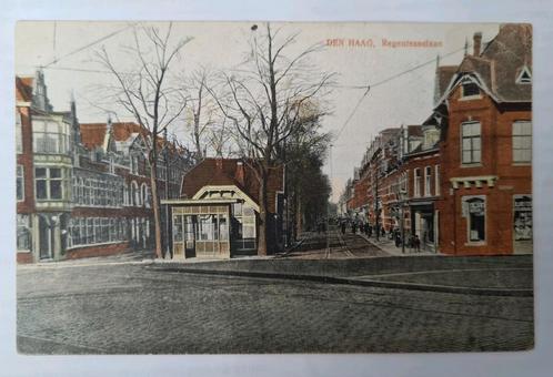 Den Haag.Regentesselaan met wachthuisje tram., Verzamelen, Ansichtkaarten | Nederland, Gelopen, Zuid-Holland, Voor 1920, Ophalen of Verzenden