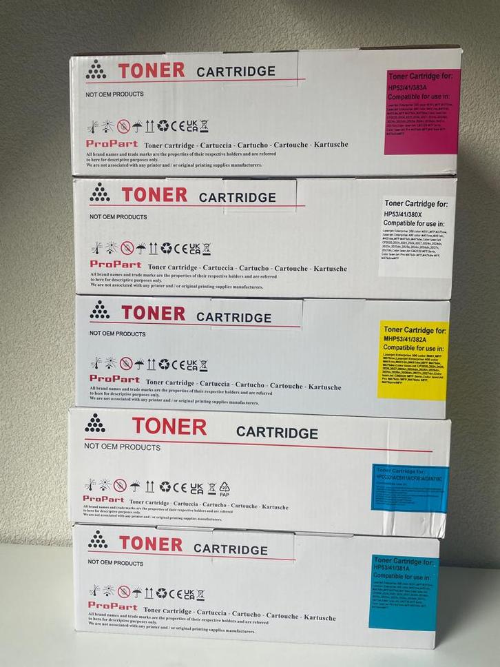 Toners laserprinter voor o.a. Canon/HP (5 stuks) NIEUW!, Computers en Software, Printerbenodigdheden, Nieuw, Toner, Ophalen of Verzenden