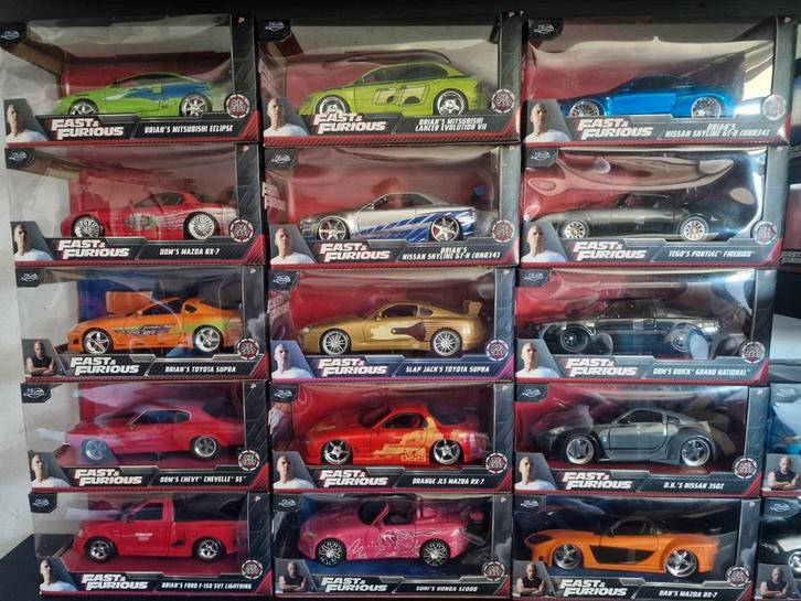 Fast and the Furious 1:24 verzamel collectie, Hobby en Vrije tijd, Modelauto's | 1:24, Zo goed als nieuw, Jada, Ophalen