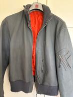 Grijs leren pilotenjack (KLU), maat L, Ophalen of Verzenden, Gedragen, Maat 52/54 (L), Grijs