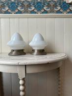 2 x Art Deco Gispen Acorn plafonniere plafond lamp, Ophalen of Verzenden, Zo goed als nieuw, Glas, Art Deco Gispen