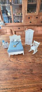 Victoriaans slaapkamer 1:12, Verzamelen, Poppenhuizen en Toebehoren, Ophalen of Verzenden, Zo goed als nieuw, Poppenhuis